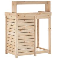 VidaXL Oppottafel met schappen 82,5x50x109,5 cm massief grenenhout - thumbnail
