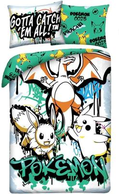 Pokemon Dekbedovertrek Catch them All 140 x 200 cm (70 x 90 cm) polyester