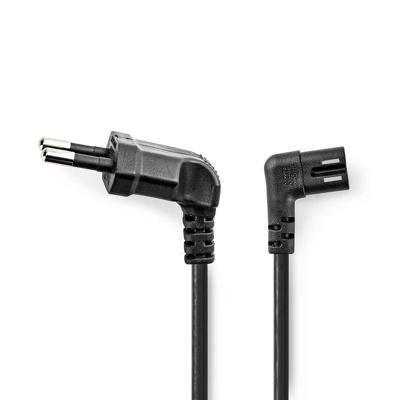 Nedis Stroomkabel | Euro Male | IEC-320-C7 | Gehoekt | Links Gehoekt | Vernikkeld | 3.00 m | Plat | PVC | Wit | Label - CEGL11055WT30