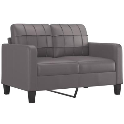 2-delige Loungeset met kussens kunstleer grijs
