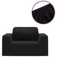 VidaXL Bankhoes stretch polyester jersey zwart - thumbnail