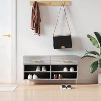 VidaXL Schoenenbank 102x35x55 cm bewerkt hout grijs sonoma eikenkleur - thumbnail