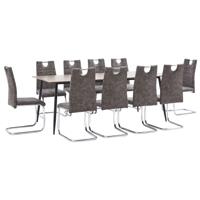 vidaXL 11-delige Eethoek kunstleer bruin - thumbnail