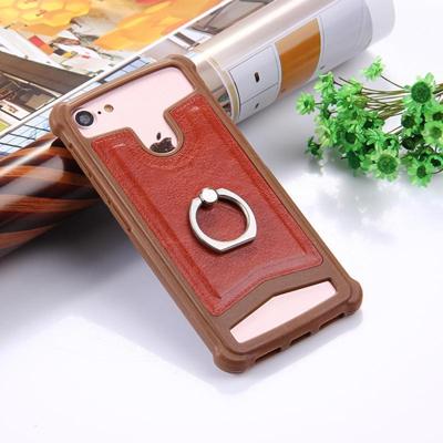 4.5-4 8 inch universele Crazy Horse textuur PU leder + siliconen beschermhoes met houder voor Sony Blackberry HTC Nokia Blackview ZTE iNew Leag