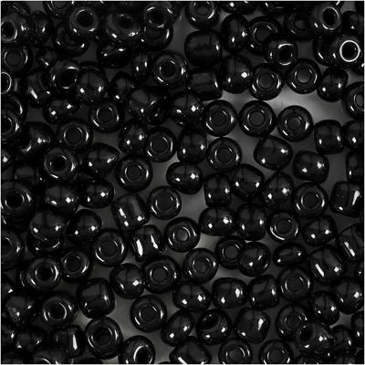 Creativ Company Rocailles, d 4 mm, afm 6/0, gatgrootte 0,9-1,2 mm, zwart, 25 gr/ 1 doos Creativ Company Rocailles, d 4 mm, afm 6/0, gatgrootte 0,9-1,2 mm, zwart, 25 gr/ 1 doos