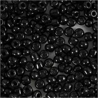 Creativ Company Rocailles, d 4 mm, afm 6/0, gatgrootte 0,9-1,2 mm, zwart, 25 gr/ 1 doos - thumbnail