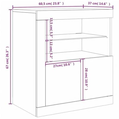 Dressoir met LED-verlichting 60,5x37x67 cm zwart