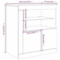 Dressoir met LED-verlichting 60,5x37x67 cm zwart - thumbnail