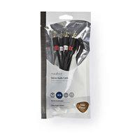 Stereo audiokabel | 2x RCA male - 2x RCA male | 1,0 m | Antraciet