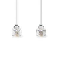 Telecomkabel | RJ11 (6P4C) Female - RJ11 (6P4C) Female | Plat | 5,00 m | Wit - thumbnail