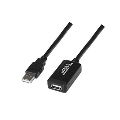 Nanocable 10.01.0212 - USB 2.0 verlengkabel met versterker, type A/M-A/H, mannelijk vrouwelijk, zwart, 10.0 mts