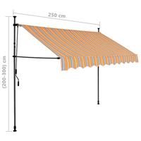 VidaXL Luifel handmatig uitschuifbaar met led 250 cm geel en blauw - thumbnail