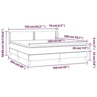 Boxspring met matras fluweel donkergrijs 160x200 cm - thumbnail