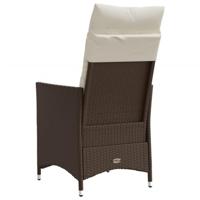 Tuinstoelen 2 st verstelbaar met kussens poly rattan bruin - thumbnail