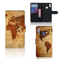 Huawei Y7 (2019) | Flip Cover | Wereldkaart - thumbnail