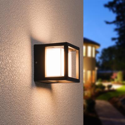 Pia LED Wandlamp modern - 6 Watt - 460 lumen - IP54 Waterdicht - 3000K Warm Wit - Binnen en buiten - Up & Down Light - Zwart - wandlantaarn