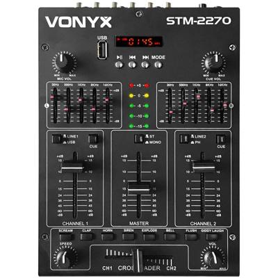 Vonyx STM2270 4-kanaals mixer met effecten, BT, SD, USB & MP3 Vonyx STM2270 4-kanaals mixer met effecten, BT, SD, USB & MP3