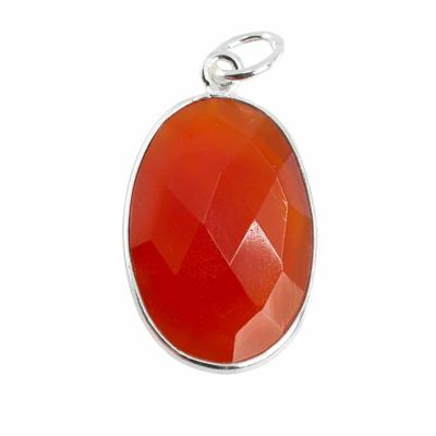 Edelsteen Hanger Ovaal Motivatie - Carneool - 925 Zilver (20 mm)