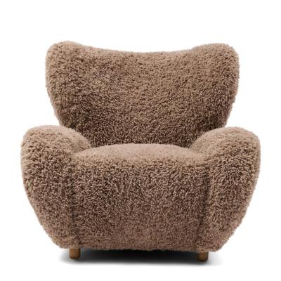 Rivièra Maison Fauteuil 'Courchevel' Poodle, kleur Taupe