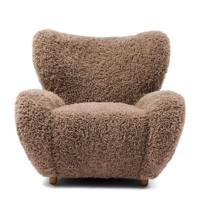 Rivièra Maison Fauteuil 'Courchevel' Poodle, kleur Taupe - thumbnail