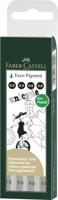Faber Castell FC-167004 Tekenpen Ecco Pigment 4-delig Etui - thumbnail