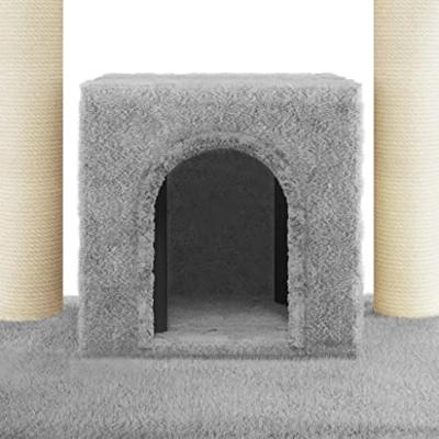 VidaXL Kattenkrabpaal met sisal krabpalen 110 cm lichtgrijs