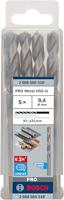 Bosch Accessories 2608585518 HSS Metaal-spiraalboor 9.4 mm Gezamenlijke lengte 125 mm Geslepen DIN 338 Cilinderschacht 5 stuk(s) - thumbnail
