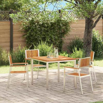 Tuinstoel 4 pcs Bruin 56 x 54.5 x 87cm Massief teakhout