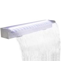VidaXL Zwembadwaterval met led's rechthoekig 90 cm roestvrij staal - thumbnail