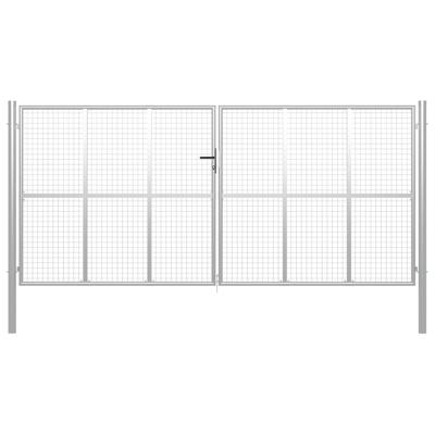 Poort 415x250 cm gegalvaniseerd staal zilverkleurig