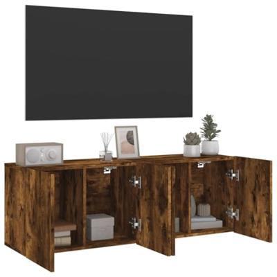 Tv-meubels 2 st wandgemonteerd 60x30x41 cm gerookt eikenkleurig Tv-meubels 2 st wandgemonteerd 60x30x41 cm gerookt eikenkleurig