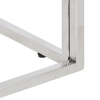 Salontafel roestvrij staal en massief bielshout zilverkleurig - thumbnail