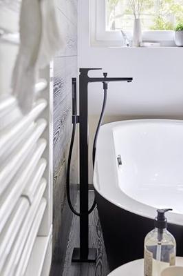Badmengkraan Metropol HansGrohe Eengreeps Vloergemonteerd Mat Zwart - thumbnail