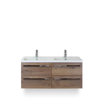 Seville Badmeubelset 120 cm - 4 laden Tabacco - Wastafel Djazz Dubbel