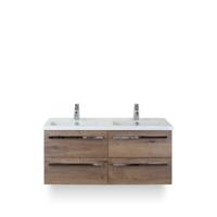 Seville Badmeubelset 120 cm - 4 laden Tabacco - Wastafel Djazz Dubbel - thumbnail