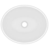 Wastafel ovaal 40x33 cm keramiek matwit - thumbnail
