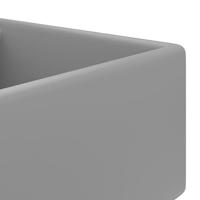 Wastafel met overloop vierkant 41x41 cm keramiek mat lichtgrijs - thumbnail