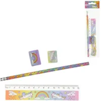 Duckiez Schrijfset eenhoorn 19 cm set van 4 | 24 stuks - thumbnail
