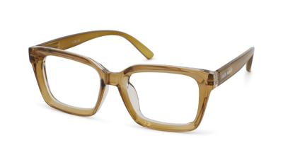 Leesbril Vista Bonita YUGO - Sterkte +1.50 - Kleur Desert Brown - Met blauwlichtfilter - Stevig rechthoekig model - Ideaal voor achter beeldscherm en mobiel - Met flexveren - Inclusief briletui en doekje