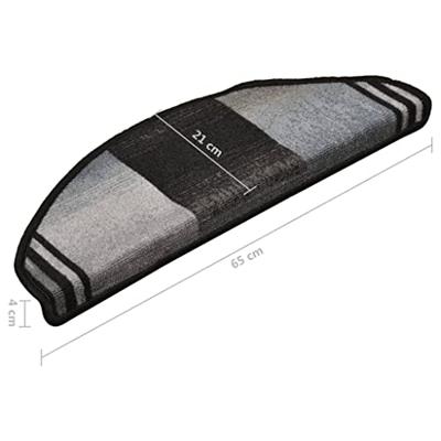 VidaXL Trapmatten zelfklevend 15 st 65x21x4 cm zwart en grijs VidaXL Trapmatten zelfklevend 15 st 65x21x4 cm zwart en grijs