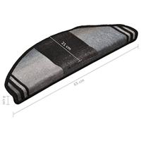VidaXL Trapmatten zelfklevend 15 st 65x21x4 cm zwart en grijs - thumbnail