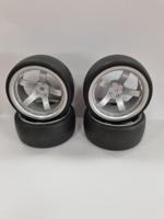 Fastrax 1/10 drift banden op 5 spaaks velgen - Satin Silver - thumbnail