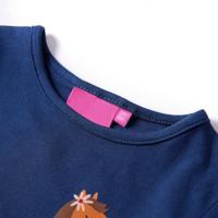 Kindershirt met lange mouwen dierenprint 92 marineblauw - thumbnail
