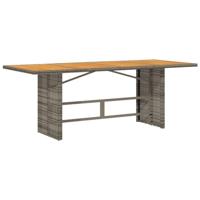 9-delige Bistroset met kussens poly rattan grijs - thumbnail