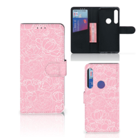 Motorola One Action Hoesje White Flowers - thumbnail