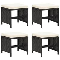 21-delige Tuinset met kussens poly rattan zwart - thumbnail