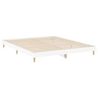 Bedframe bewerkt hout wit 140x200 cm - thumbnail