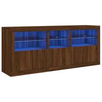 Dressoir met LED-verlichting 162x37x67 cm bruin eikenkleur - thumbnail