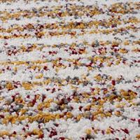 Boho&me Vierkant hoogpolig vloerkleed strepen Artisan - wit|multi - - thumbnail