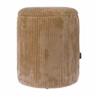 Opberg poef Luka rib beige 44cm - thumbnail